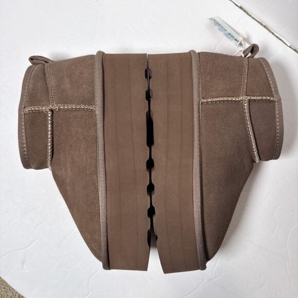Cushionaire Taupe Suede Platform Boots 6.5W Memory Foam Cozy - Picture 12 of 13
